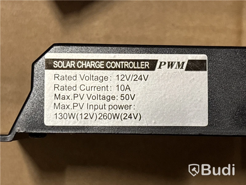 Parti med solarchargecontroller, olika varianter