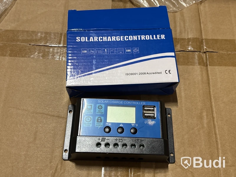 Parti med solarchargecontroller, olika varianter
