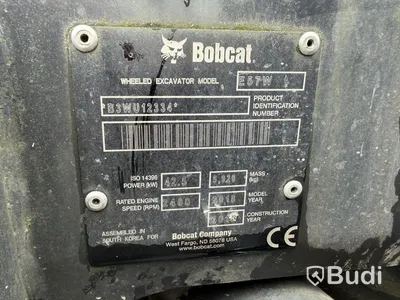 Bobcat E57W wheeled excavator, 2018, 2,155 hours