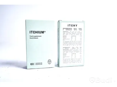 Hudkräm & kosttillskott + Huvtröja (strl: M) – ITCHY, Totalt ord. pris inkl. moms ca: 2000 kr