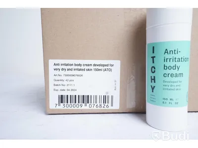 Hudkräm OPARFYMERAD Itchy, Anti-irritation body cream, för torr hud och Irriterad hud. 8 st. kartonger á 42 st. Totalt ord. pris inkl. moms: ca 80.000