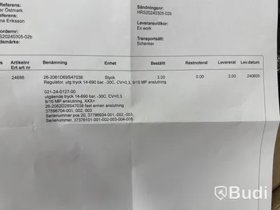 Parti reservdelar & tillbehör till vätgastankstationer / Assorted spare parts and accessories for hydrogen refueling stations