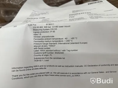 Parti reservdelar & tillbehör till vätgastankstationer / Assorted spare parts and accessories for hydrogen refueling stations