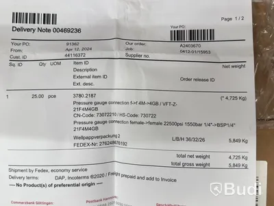 Parti reservdelar & tillbehör till vätgastankstationer / Assorted spare parts and accessories for hydrogen refueling stations