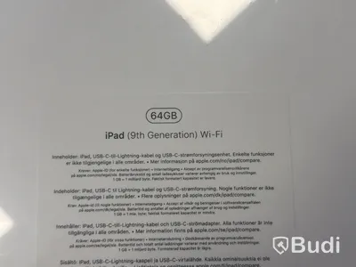 iPad 9:e generation, Wi-Fi, 64 GB (oanvänd)