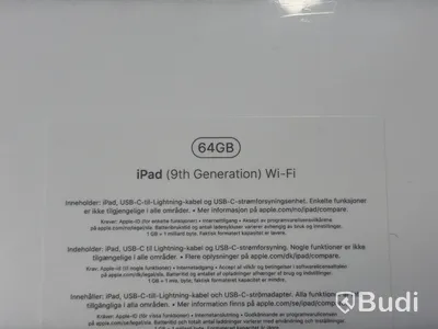 iPad, Apple, 9:e generation, 64 GB, Space Gray