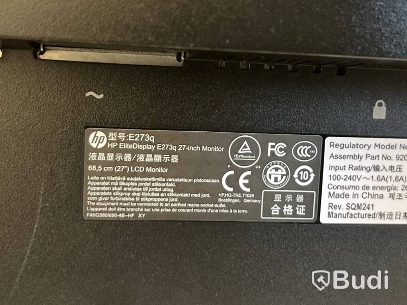 2 st skärmar 27", HP EliteDisplay E273q