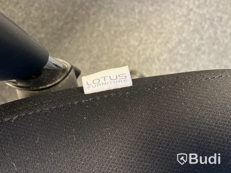 Höj- och sänkbart skrivbord med skärmväggar och Lotus kontorsstol