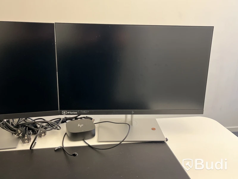 2 st skärmar 27", HP E27 G4 Eye Ease samt dockningsstation HP