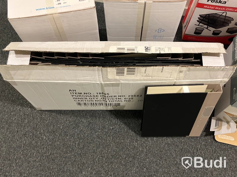 Samling kontors och förbrukningsmaterial, Leitz laminator, papper, kuvert m.m.