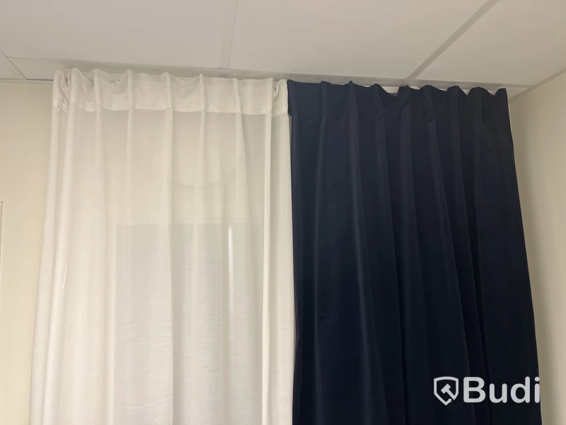 Gardinlängder, blå/ vit, totalt 20 längder