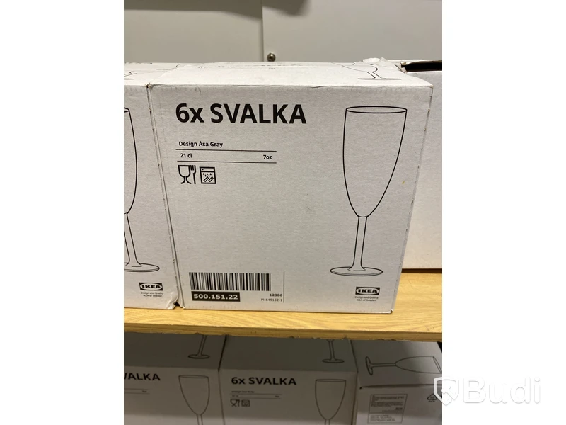 Rullvagn inkl. 14 st. paket glas Ikea, Svalka