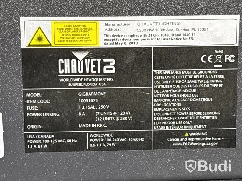 Ljusset Chauvet DJ GigBAR
