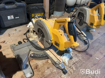 3 DeWalt chop and mitre saws