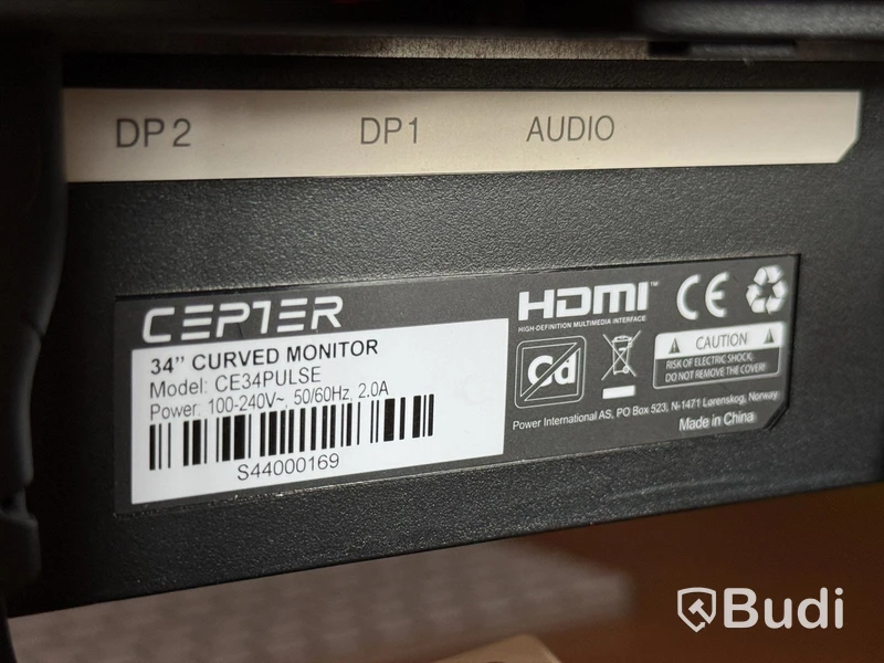 Curved monitor Cepter CE34PULSE, 34 tum