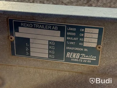 Kåpsläp Reko Trailer FCT 1413 | 1300 kg | 2007