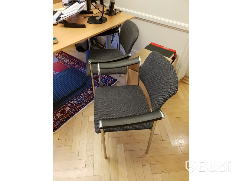 2st besöksstolar krom och gråsits