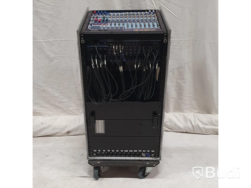 Mixrack. MIDAS Venice, TC M-ONE XL, TC D-TWO, Numark Mp102, 2st dbx 160A, dbx 266XL, 2st xta EQ, 4 kanaler Shure mk2 trådlöst, riktantenner samt antennsplit.