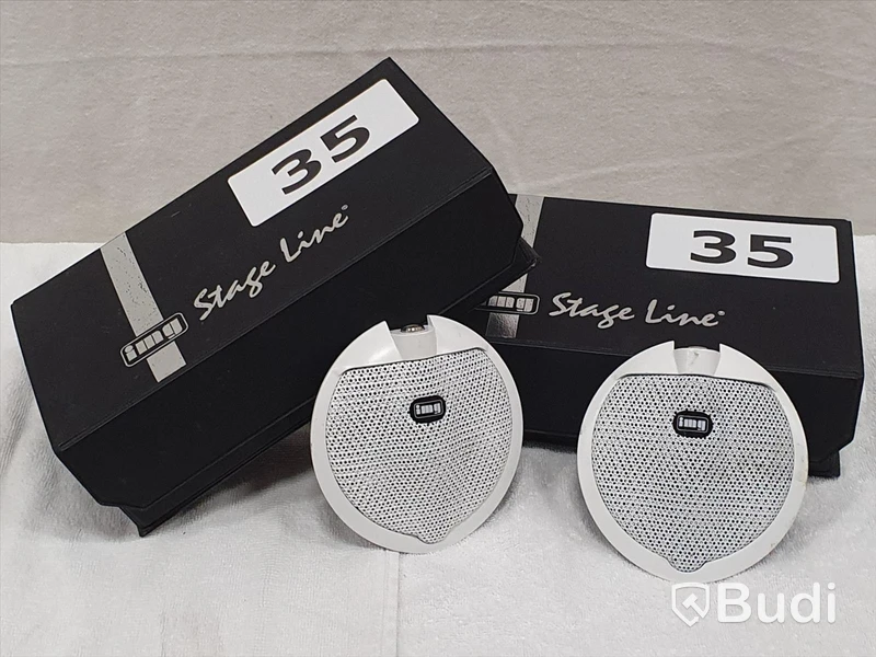 2st StageLine ECM-302B/WS - Bordsmikrofoner inklusive vita kablar.