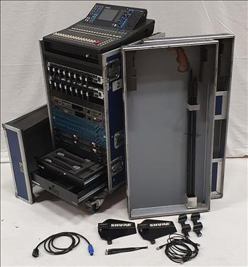 Mixrack. Yamaha LS9-16, 2st Behringer Ultragain PRO-8 Digital, Sony MDS E10, Sony CDP D12, BSS oPal FCS 966, 4 kanaler trådlöst samt antennsplit. - 12752