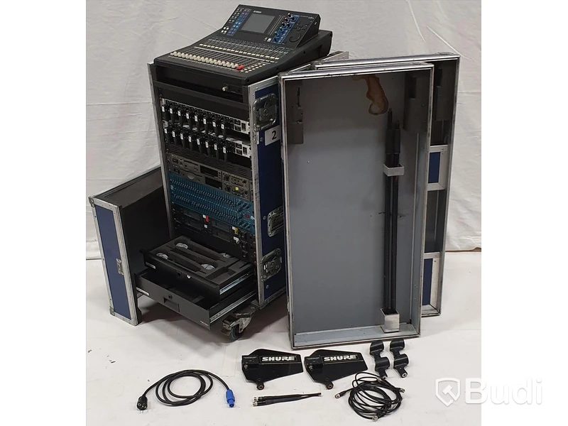 Mixrack. Yamaha LS9-16, 2st Behringer Ultragain PRO-8 Digital, Sony MDS E10, Sony CDP D12, BSS oPal FCS 966, 4 kanaler trådlöst samt antennsplit. - 12752