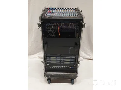 Mixrack - MIDAS Venice, TC D-TWO, PreSonus ACP88, 2st dbx 160A, Sony MDS E10, Sony CDP D12, 2st BSS oPal FCS 966, 6 kanaler trådlöst samt antennsplit.