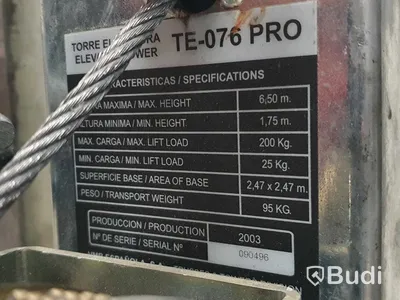 2st Trosslyftar. TE-076PRO, Lyfter 6,50m, Klarar 200kg. Inklusive trossbyglar.