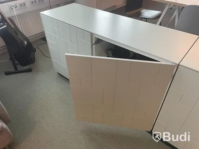 2 st Sideboardsskåp Ikea med SUPERFRONT luckor B122xD41XH72, OBS! Litet märke på skivan på en skåpet