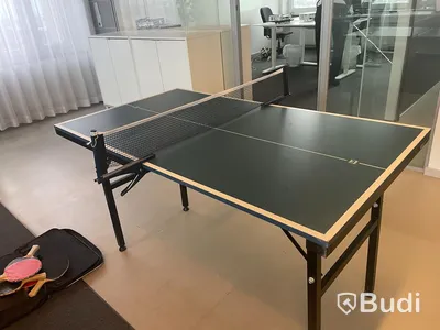 Mindre pingisbord. Mini TT Player ink 12 st pingisrack. Pingisbordet har måtten 135x75cm. Racken är av varierande kvalite.