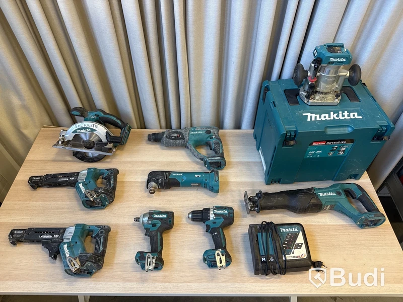 9 st batterimaskiner Makita
