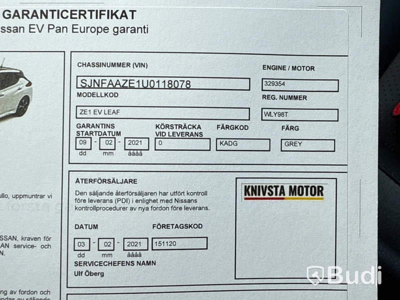 Elbil Nissan Leaf e+ | 5647 mil | 217 hk | 62 kWh | 2021