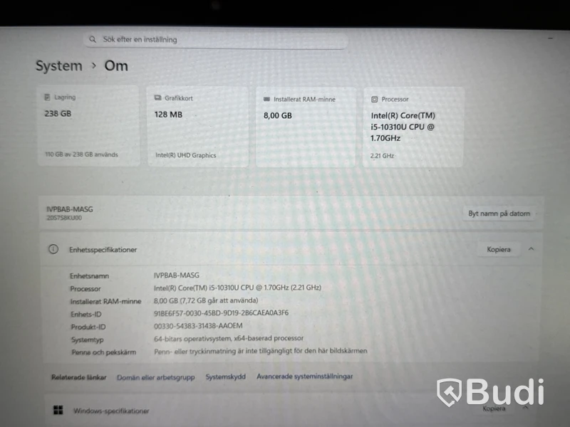 Laptop ThinkPad T15 Gen 1