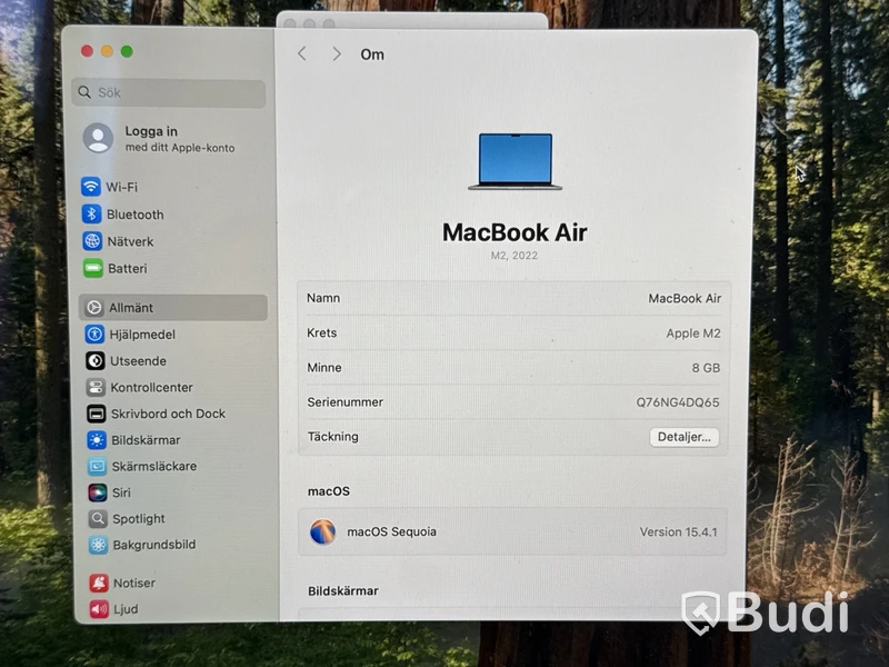 MacBook Air M2 2022, 8 GB RAM, 256 GB SSD