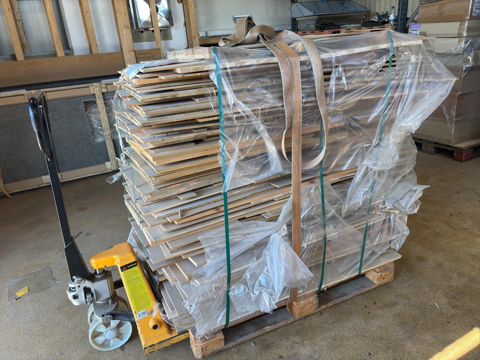 Pallet of oak panels
