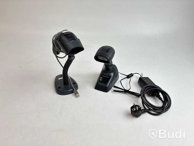 2 st. Streckkodsläsare Datalogic QickScan QBT2400 och QD2430 inkl. stativ.