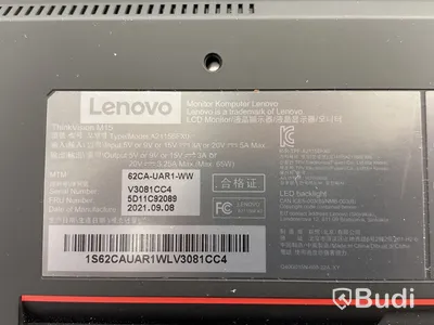 Portabel skärm Lenovo ThinkVision M15 15,6 tum