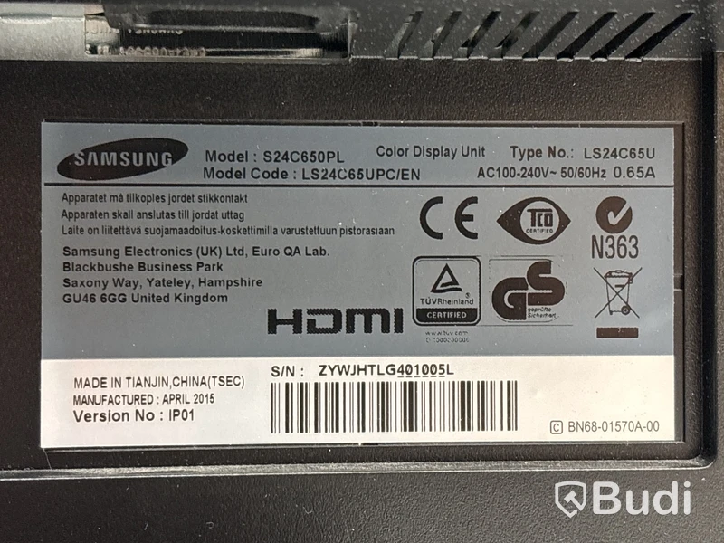 2 st. Datorskärmar Samsung S27E650D, 27 tum och S24C650PL, 24 tum