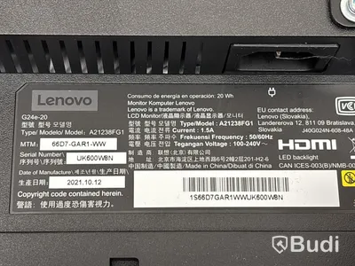 2 st. Datorskärmar, Lenovo G24e-20, 24 tum, inkl. skärmstativ