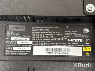 2 st. Datorskärmar, Lenovo G24e-20, 24 tum, inkl. skärmstativ