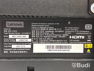 2 st. Datorskärmar, Lenovo G24e-20, 24 tum, inklusive skärmstativ