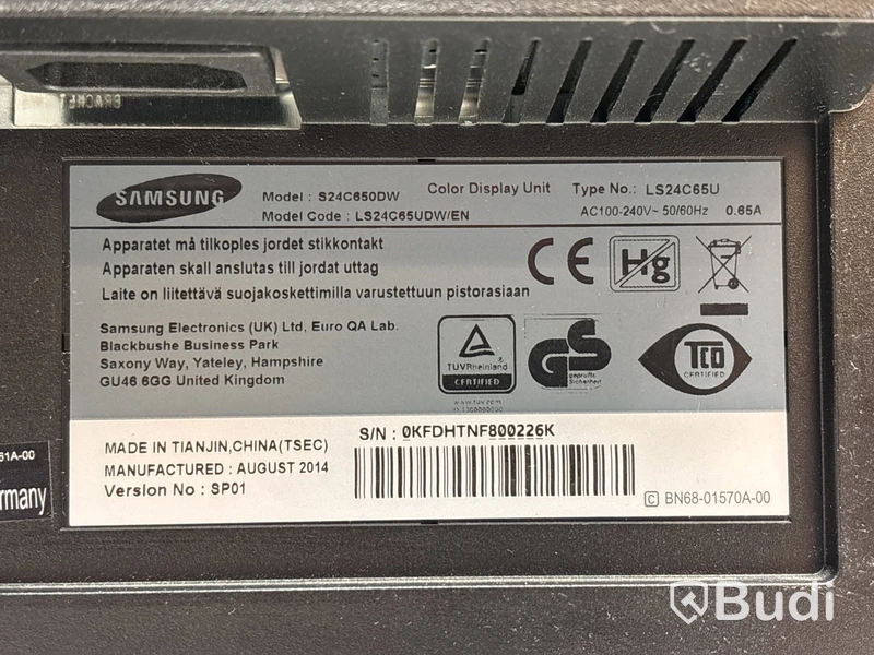 2 st. Datorskärmar, Samsung S24E650XW och S24C650DW, 24 tum inkl. skärmstativ