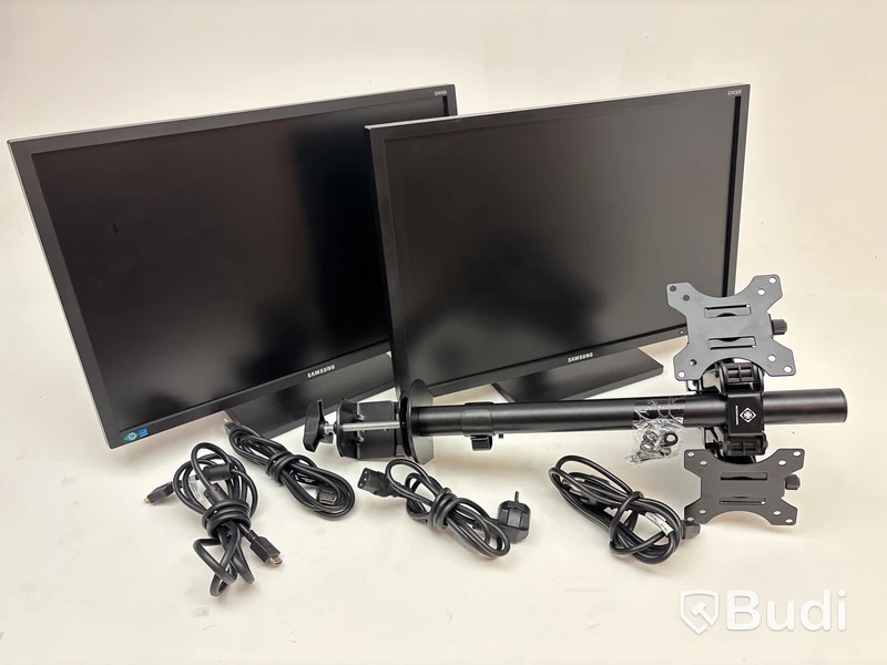 2 st. Datorskärmar, Samsung S24E650XW och S24C650DW, 24 tum inkl. skärmstativ