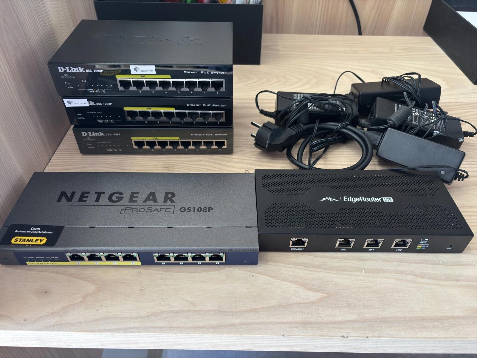 Lot of assorted network switches