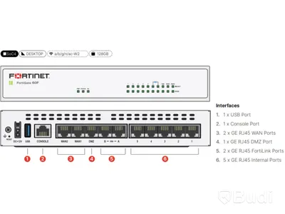 Brandvägg för nätverkssäkerhet Fortinet, FortiGate 60F /FG - 60F