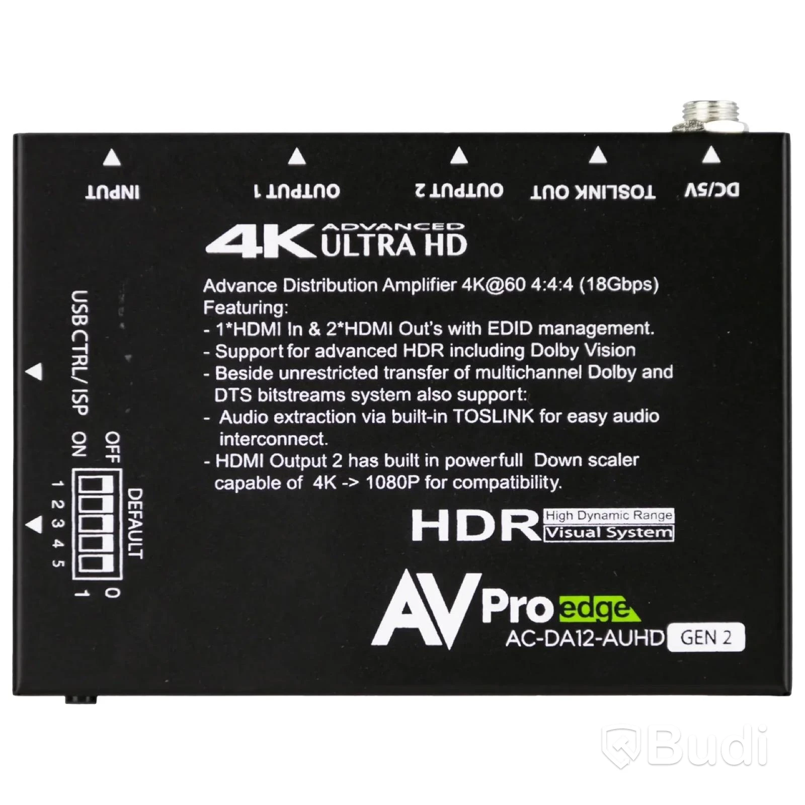 HDMI-splitter 4K-stöd AV Pro edge, AC - DA12 - AUHD - GEN2