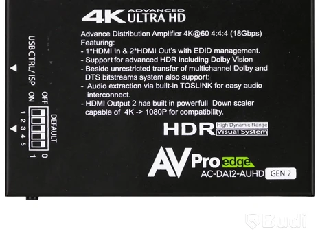HDMI-splitter 4K-stöd AV Pro edge, AC - DA12 - AUHD - GEN2