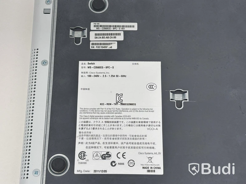 Switch Cisco, WS - C3560CG - 8PC - S