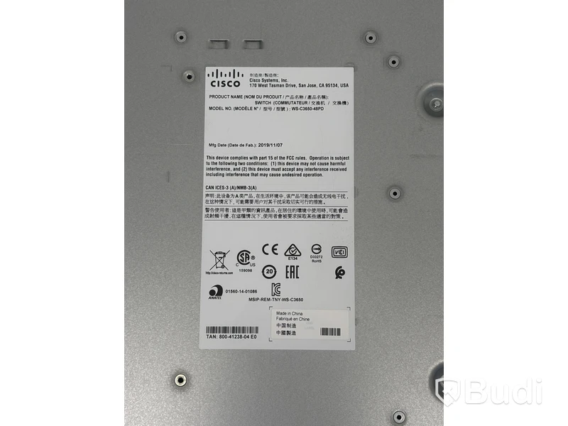 Cisco switch, WS-C3650-48PD