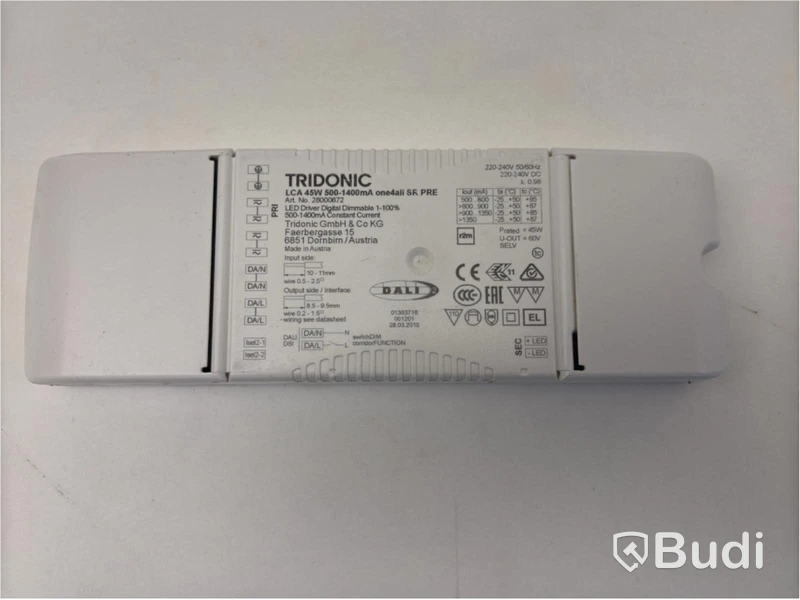 27 pcs. Tridonic smart transformers, LCA 45W one4all SR PRE