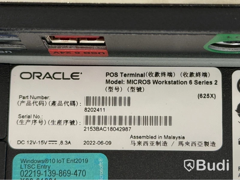 Kassasystem Oracle Micros inkl. kortläsare Verifone, P400 Plus